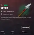 A spear within the inventory.