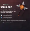A spinblade within the inventory.