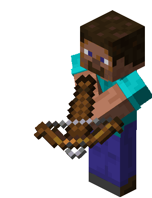 Steve charging a crossbow in Java Edition.