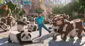 Steve dancing with pandas and cows