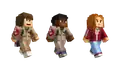 Promotional render of the Ghostbuster Dustin, Ghostbuster Lucas, and Max skins.