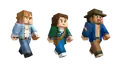 Promotional render of the Billy, Eleven - Runaway, and Hopper - Blue Jacket skins.