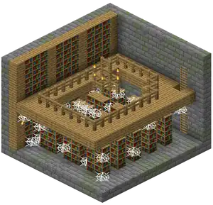 Cobwebs also naturally occur in stronghold libraries.