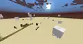 A superflat world with the biome changed to nether wastes.