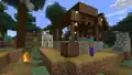 "Steve is playing around with a Jukebox in the center of a Village. A Nether Star can be seen on top of the Jukebox."[3]