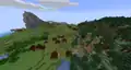 Taiga village with most of the buildings located in plains biome.