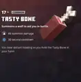 A tasy bone within the inventory.