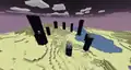 The End buffet world generated using Overworld terrain.