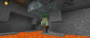 Alex mining for diamonds.