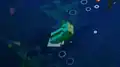 Green axolotl in the update trailer.