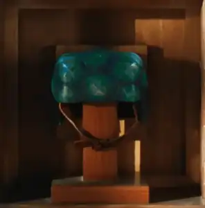 A turtle shell as seen in A Minecraft Movie.