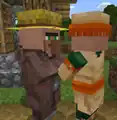 Two villagers from a rare multi-biome village (in this case plains and desert) meeting.