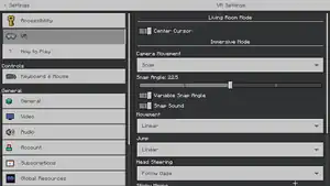 The old VR Settings tab.