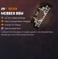 Webbed bow within the inventory.