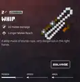 A whip within the inventory.