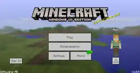 Windows 10 Edition 1.0.0.png: Infobox image for v1.0.0 the version in Minecraft