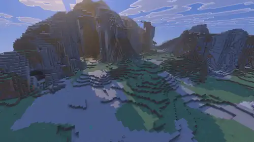 Windswept Hills Vibrant Visuals.png: Infobox image for Windswept Hills the biome in Minecraft