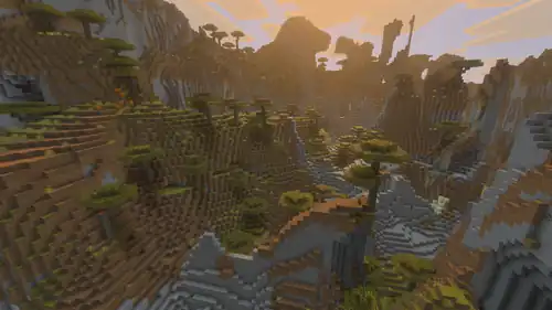 Windswept Savanna Vibrant Visuals.png: Infobox image for Windswept Savanna the biome in Minecraft