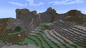 Gravelly Mountains.png: Infobox image for Windswept Gravelly Hills the biome in Minecraft