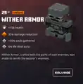 Wither armor within the inventory.
