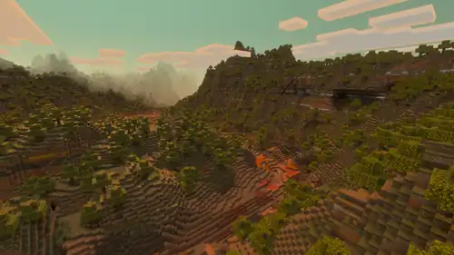 Wooded Badlands Vibrant Visuals.png: Infobox image for Wooded Badlands the biome in Minecraft