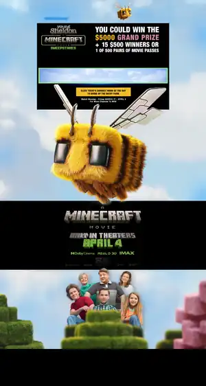 Young Sheldon Sweepstakes Poster.jpg: Infobox image for Young Sheldon: A Minecraft Movie sweepstakes the event in Minecraft