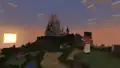 The view of a castle with high render distance.