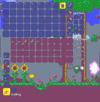 Using materials stored in the Void Bag to craft items.