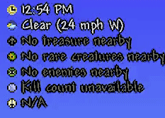 Informational accessories readouts dimming when inactive.