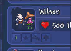 Plantero appearing next to a player in the character select menu.