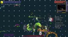 A screenshot showing a new projectile sprite, which is from the True Night's Edge, as Loki is seen holding it.