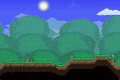 A player placing Acorns by throwing them out. In the final update this will be done with the Acorn Slingshot.