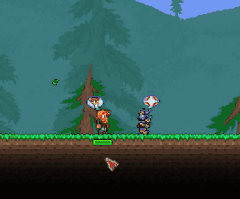 The Guide being hit with the Classy Cane and dropping coins.