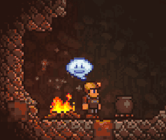 A player crafting a Rock Candy. Also note the new visual effect of the pop-up text.