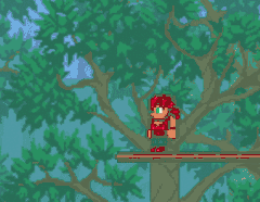 A player summons new roller mount and places platforms.