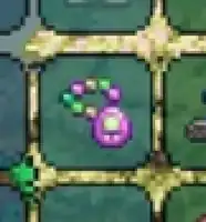 An item that resembles a Tamagotchi toy, equipped in a social accessory slot.