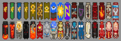 A comparison between old and new placed sprites for some banners.