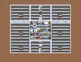 (Desktop, Console and Mobile versions) An example of using Teleporter to connect crafting area with item storage.