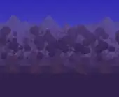 More detailed, healthy corrupt trees on darker purple grass.