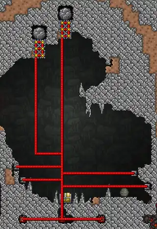 A Dead Man's Chest and its surrounding traps.