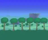 (Desktop, Console and Mobile versions) Forest blocking hills with a plaetau.