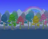 Hallowed pearlwood trees of several colors.