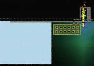 An optimized surface enemy farm using a rightward hoik to quickly move enemies into a kill chamber.