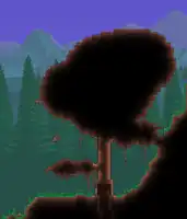 The Living Tree painted with Brown Paint that acts as the entrance to the Dungeon in a drunk world.