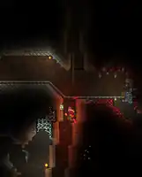 A Living Tree blocking the spread of The Crimson underground.