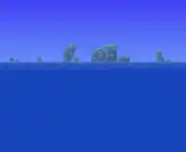 (Desktop, Console and Mobile versions) Distant islets and sea stacks.