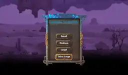 Extra Large Option is World Size Selection Screen