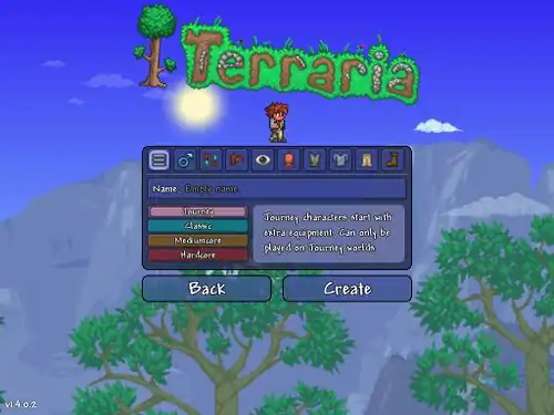 The character creation screen on the &nbsp;Desktop version