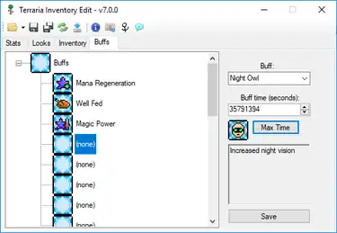 Terraria Inventory Editor screenshot buffs.png