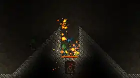 A basic "volcano farm" made for Underground enemies.